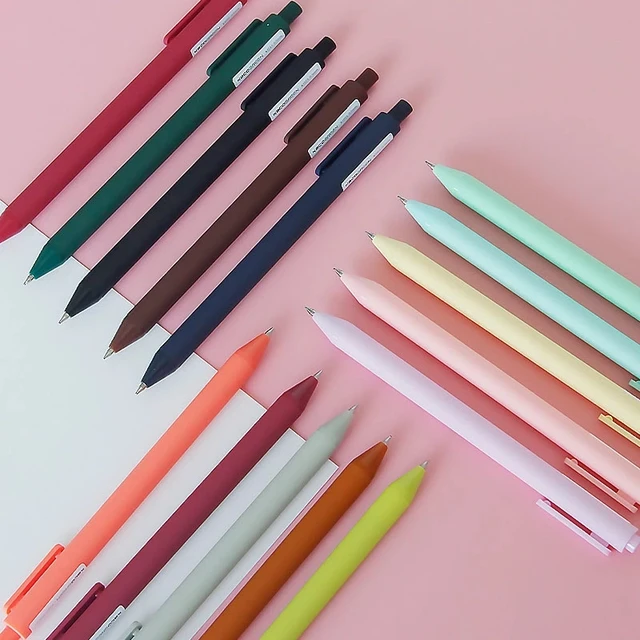 5 pz/pacco Kaco Gel Pen Kawaii spingere penne segno con ricarica per Xiaomi Gel Pen 0.5MM inchiostro a colori carino forniture di cancelleria per ufficio 3