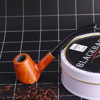

Luxury 100% Briar Wood Tobacco Pipe 9mm Filter Cigarette Smoke Pipe Natural Wooden Herb Bent Type Tobacco Pipe Father Gift