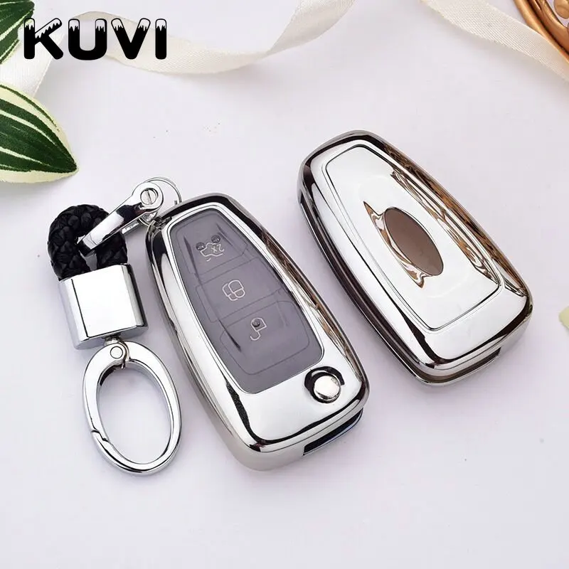 New Car Fashion Tpu Folding Key Cover Case Fob Fit for Ford Focus MK3 Mondeo Fiesta Kuga ECOSPORT ESCAPE RANGER | Автомобили и