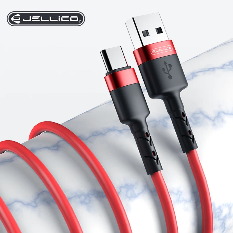 

Jellico 1m Soft Silicone USB Cable for iPhone 11 pro Max Type C Cable Micro Cable for Samsung USB C Cable