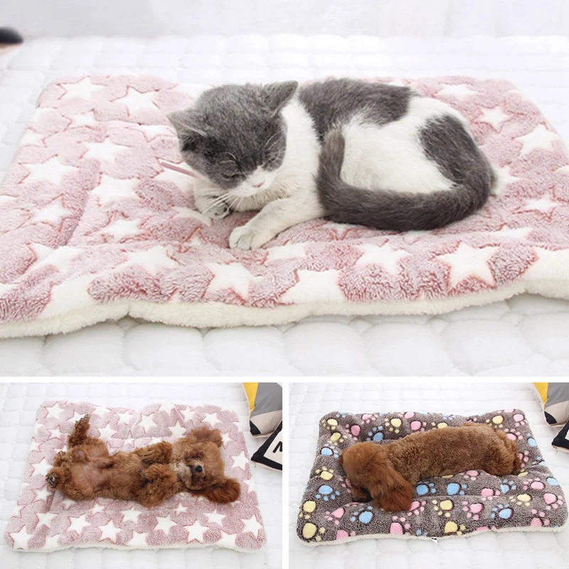Cama suave de felpa para mascotas, manta cálida de invierno para gatos y cachorros, colchón para dormir, cojín para perros pequeños y grandes