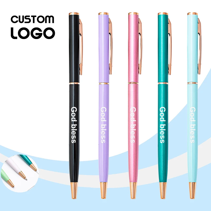 Macaron Metal Simple Ballpoint Pen Creative Colorful Pens Advertising Gift Pen School Stationery Office Supplies ballpoint pen ball point pen