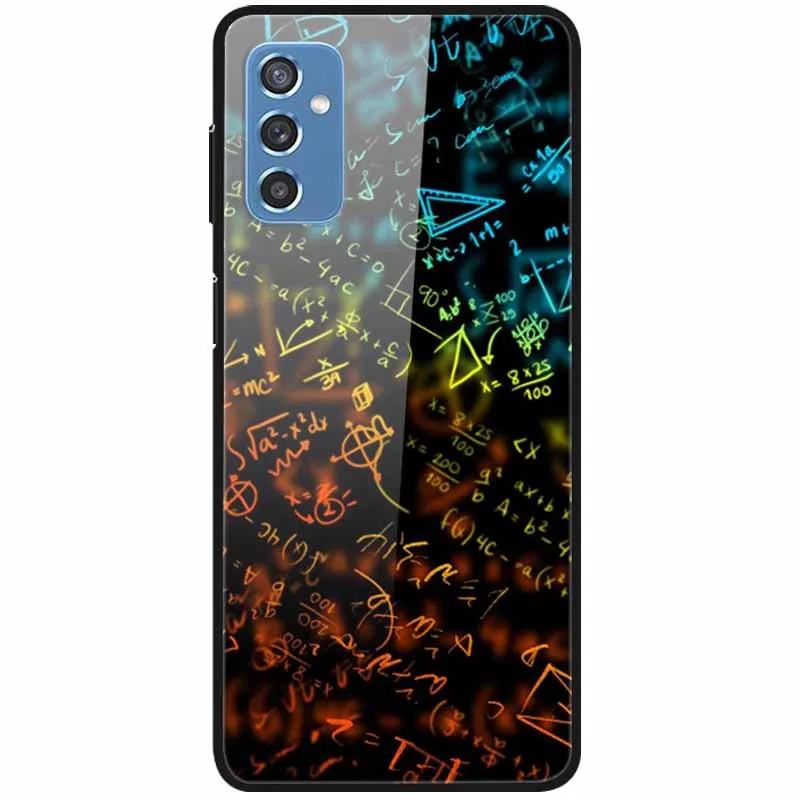 Luxury Print Case For Samsung Galaxy M52 5G Case for Galaxy m52 5G Cover Tempered Glass Phone Funda Back Cases M 52 2021 NEW cute phone cases for samsung  Cases For Samsung