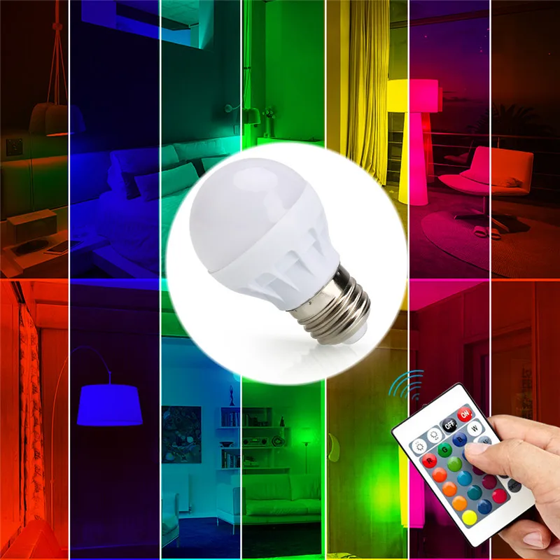 Светодиодная лампа SMD5050 20 шт./лот RGB с инфракрасным пультом дистанционного