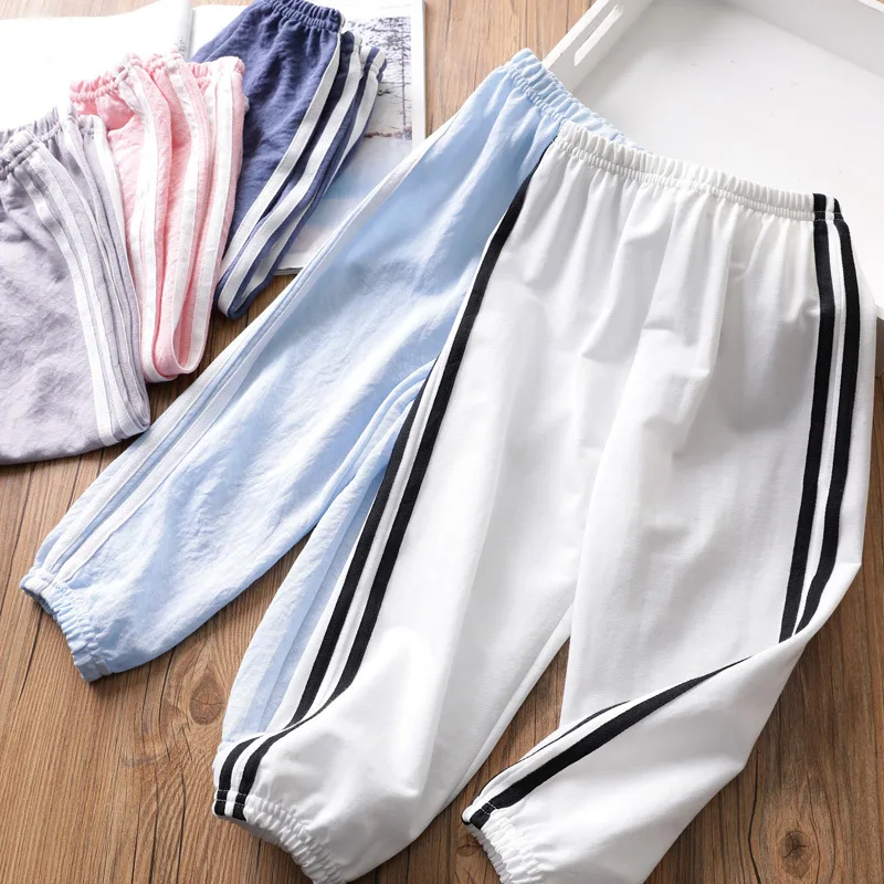 Korean-style Small CHILDREN'S Clothing Men And Women Child Baby Anti Mosquito Pants Summer New Style Children Side Bar Lant
