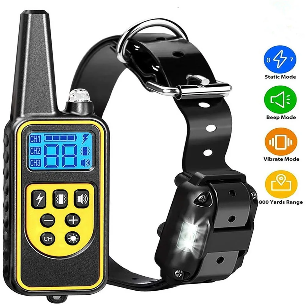 

Dog Training Collar, Dog Shock Collar with Remote 2500FT Waterproof Rechargeable 99 Levels Vibrate Shock Modes Anti Bark Collar