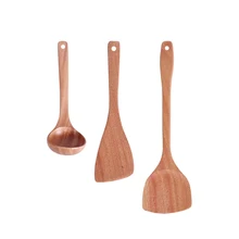 Кухонная кухонная утварь деревянная длинная ручка анти-ожога плоское дно наклонная Нижняя лопатка ложка антипригарная специальная деревянная лопатка