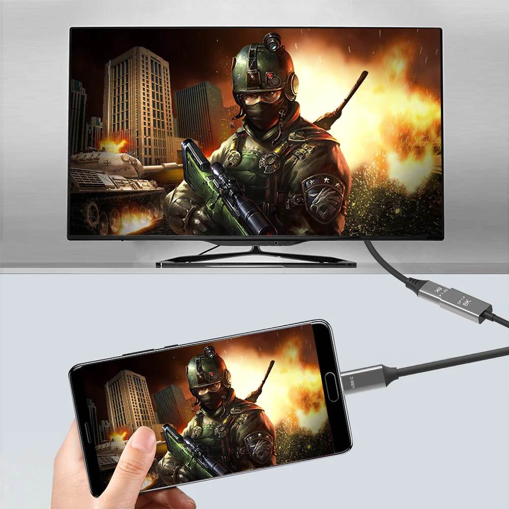 Ÿ-C-DP  ̺, - HD  ȯ ̺, ÷Ʈ 1.4 , 8K @ 60Hz 32.4Gbps, Ʈ hdtv