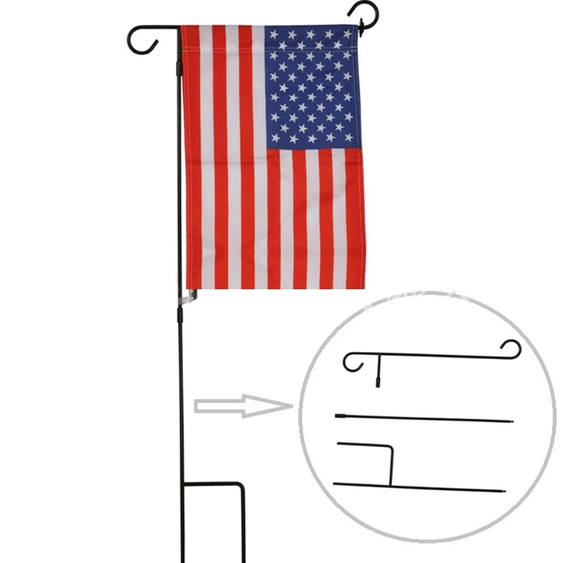 Garden Flag Stand Vertical Frame Durable Stainless Steel Weather-Proof Flag Hanging Holder Home Gardening Decoration Ornament
