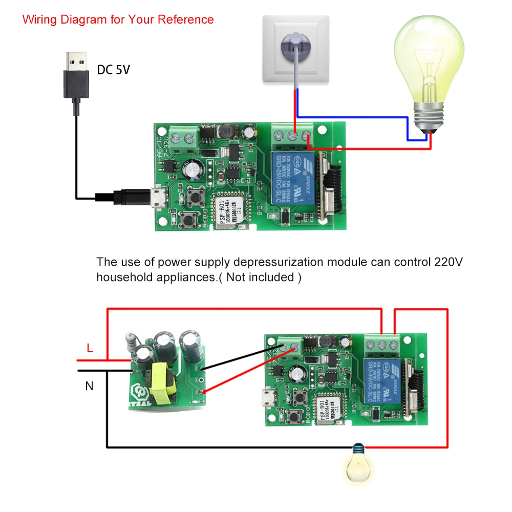EWeLink USB RF 433 МГц Wifi переключатель беспроводной релейный модуль умный дом автоматизация модули приложение дистанционное управление таймер переключатель для Alexa