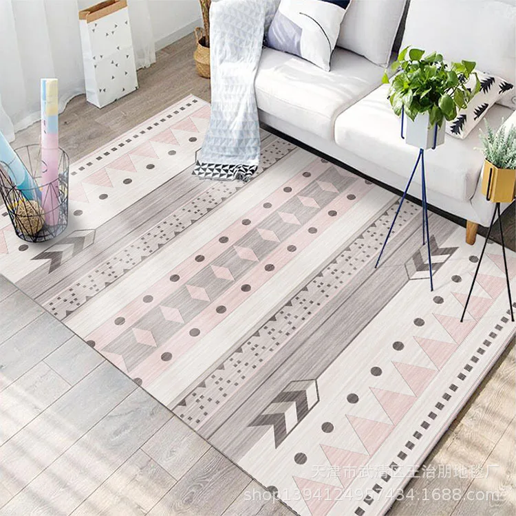 Ковер для гостиной в скандинавском стиле, полосатый узор, журнальный столик, диван, карп, ковры, ковер для дома, спальня, ползающий ребенок, коврик - Цвет: HC-19