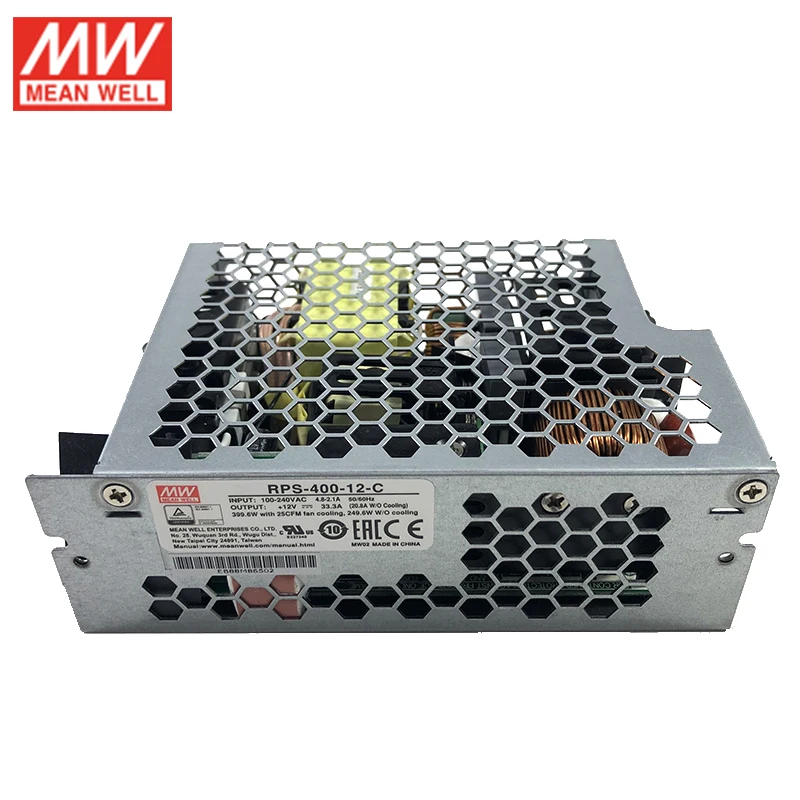 Бренд MEAN WELL представляет RPS-400-12-C переключение медицинский Питание 110 V/220VAC для 12VDC 33.3A 400 Ватт Meanwell закрытый корпус Питание блок
