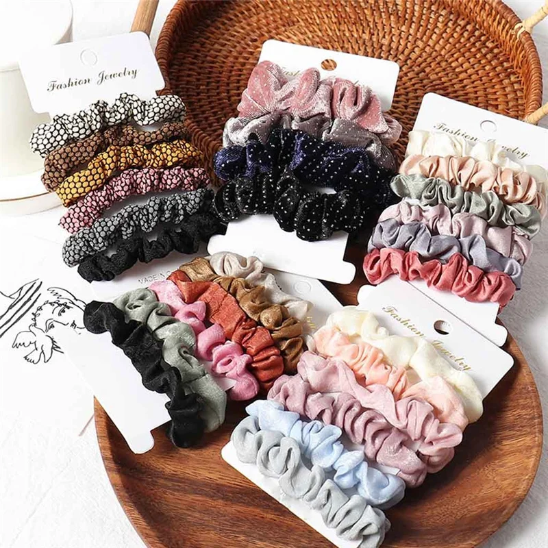 Ladies Cute Color Cloth Hair Ring Simple Rope Girl Accessories Chouchou Cheveux Femme For Women |