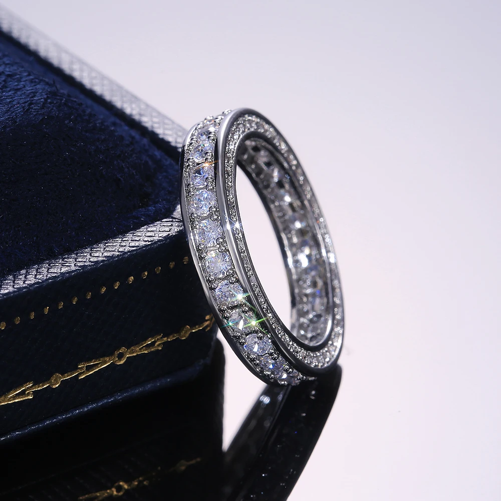 Fashion Women Wedding Party Finger Rings Dazzling Diamond 925 Silver Anniversary Gift Proposal Ring Timeless Classic Jewelry silver rings silver ring wedding rings