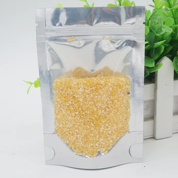 

Stand translucent aluminium ziplock bag - Clear reclosable aluminum mylar plastic pouch zipper seal.