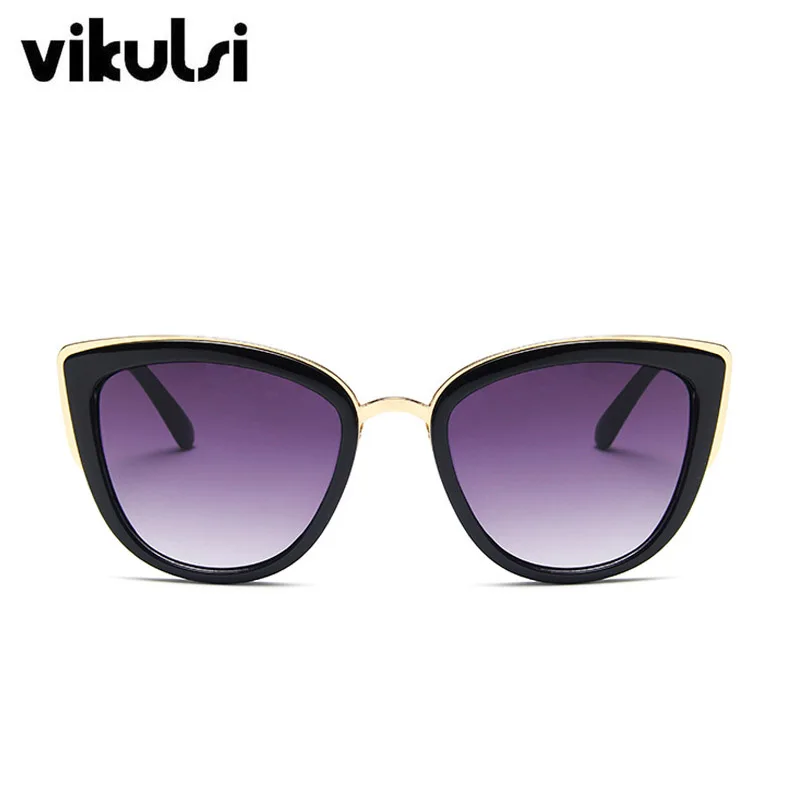 Сексуальные солнцезащитные очки кошачий глаз женские винтажные леопардовые градиентные солнцезащитные очки оттенки женские модные брендовые дизайнерские очки «кошачий глаз» Oculos Новые - Цвет линз: E333 black grey