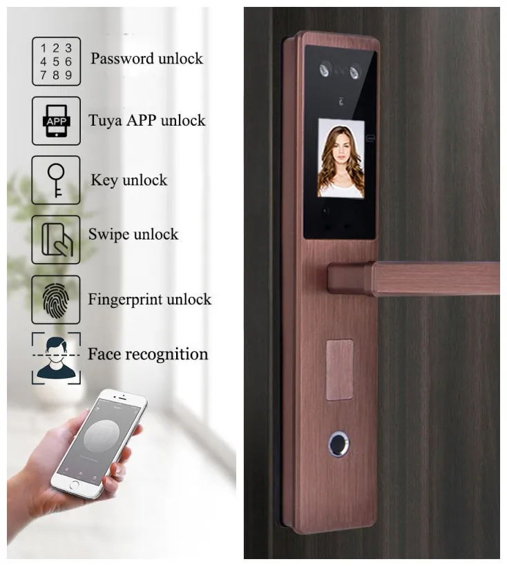

Semi-automatic fingerprint tuya smart lock remote monitoring snap password lock face recognition lock wife smart lock