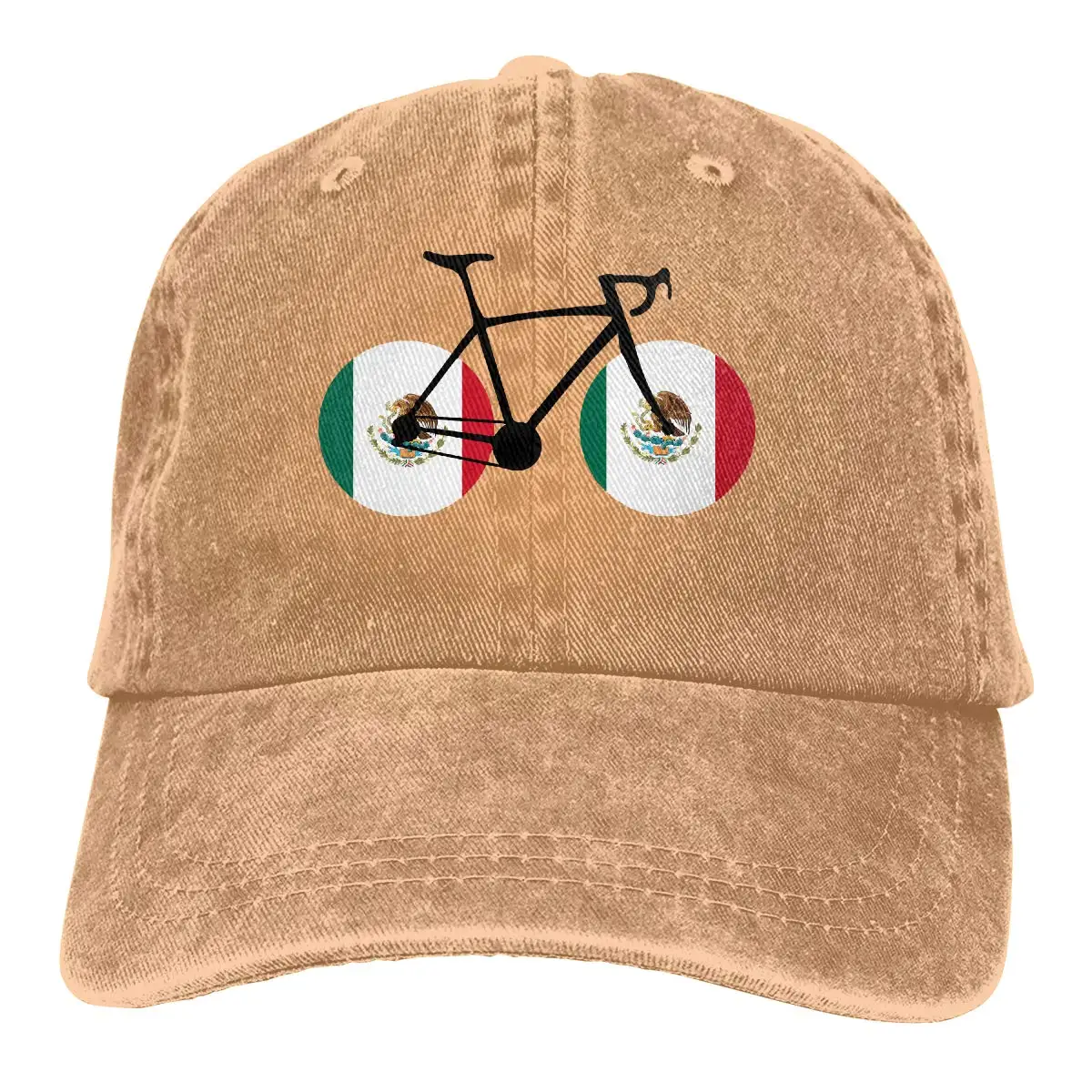Регулируемая джинсовая бейсболка для мужчин и женщин, велосипедная Кепка с флагом Мехико для папы