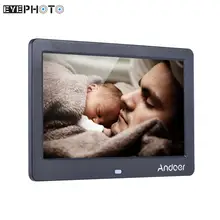 Andoer 1" широкий экран HD светодиодный цифровой фоторамка с высоким разрешением 1280*600 с пультом дистанционного управления Поддержка нескольких языков