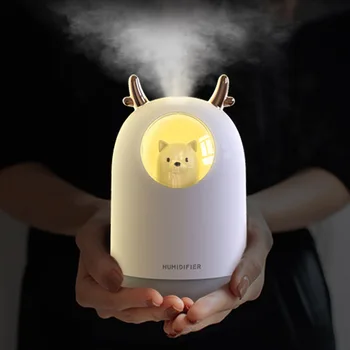 

Mini 300ml Capacity Humidifier USB Colorful Night Light Luminous Car Home Cute Pet Cute Cartoon 12h Battery Life Silent Smok