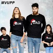 Одинаковые комплекты для папы, мамы и ребенка Рождественская шапка для папы, мамы и сына модные зимние толстовки футболка