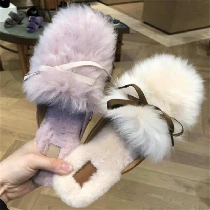 Warm Winter Flats Lace Up Loafers Warm Fur Flats Sheep Wool Shoes Round Toe Women Shoes Comfort Casual Single Female Shoes