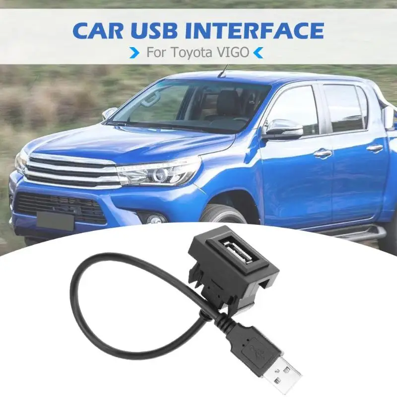 Usb type A Зарядный Кабель-адаптер для приборной панели с заподлицо для мужчин и женщин удлинитель для Toyota VIGO 40*20*20 мм
