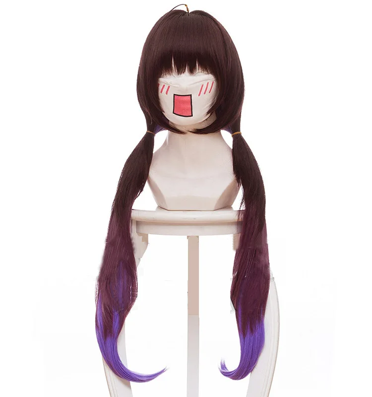 

The Ryuo's Work is Never Done! Hinazuru Ai Cosplay Wigs High-temperature Fiber Brown Purple Gradient Long Hair +free wig net