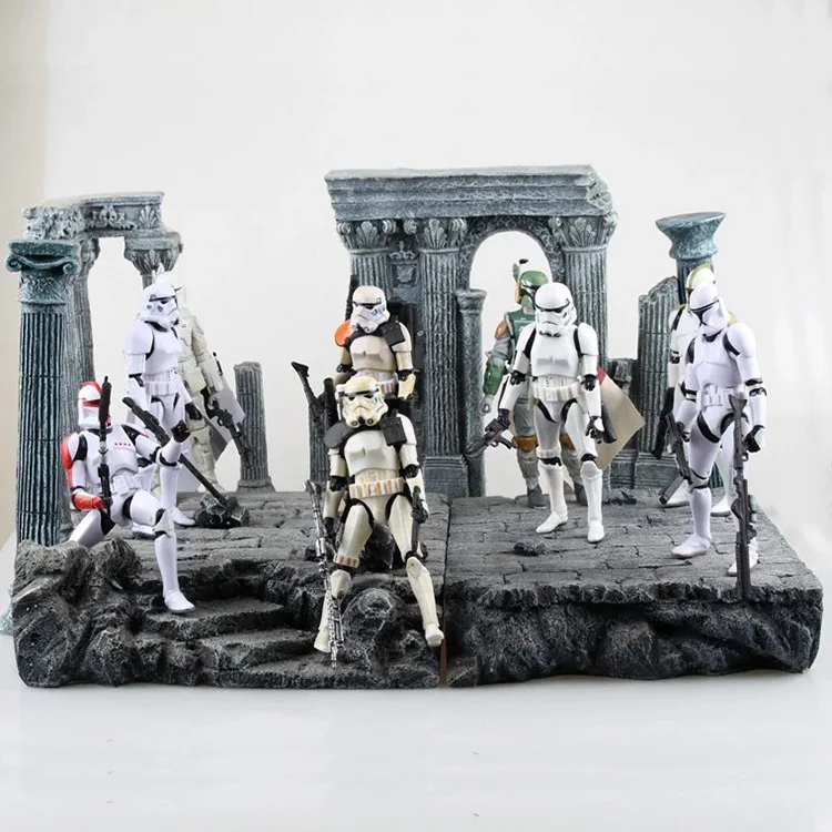 

Hot Star Wars 9 Black Series Action Figures Yoda Darth Vader Kylo Ren Stormtrooper Boba Fett 6 inch Figuras Movie Children Toy