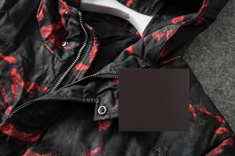 A2122 Winter New Style Mid-length Hooded Casual Thick Warm Camouflage Cotton Coat