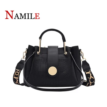 

2020 new simple crocodile pattern handbag western style comfortable wide shoulder strap one-shoulder diagonal bag