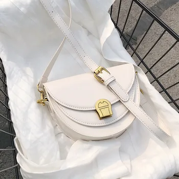 

Leather Saddle Bag Crossbody Bags for Women 2020 Trend High Quality Luxury Fashion Small Shoulder Bag Purses