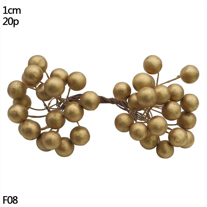 5-50 шт. Рождественский Золотой смешанный цветочный Вишневый Стамен поддельные фрукты и ягоды домашний декор DIY Свадебные праздничные вечерние обертки ремесло венок