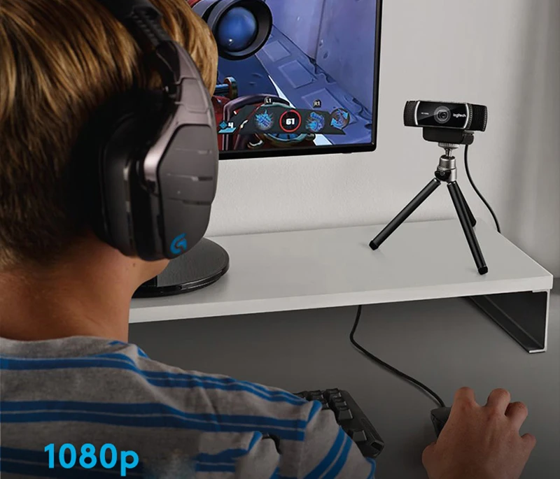 Logitech C922 Full HD 1080P Веб-камера 720P at 60FP Встроенный микрофон Запись видео вызова фоновый переключатель поддержка официального осмотра