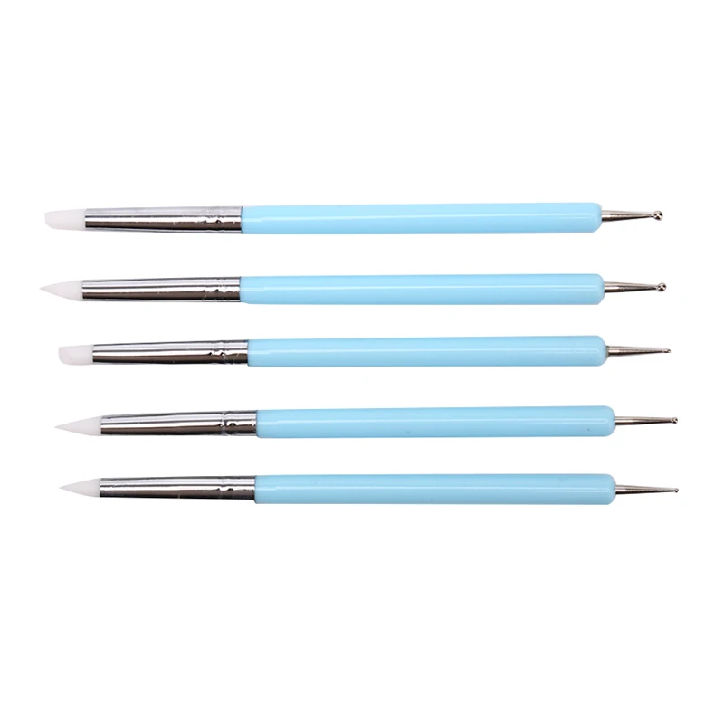 5pcs 2 Way Pottery Clay Ball Styluses Polymer Clay Sculpture Tool Nail Art Carving Modeling