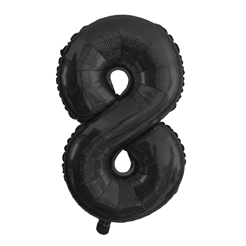 40& 32 ''черные воздушные шары с цифрами, воздушные шары из фольги 0, 1, 2, 3, 4, 5, 6, 7, 8, 9, черные вечерние воздушные шары на день рождения, юбилей, празднование рождения ребенка - Цвет: Темно-серый