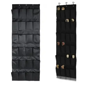 

24 Pocket Non-Woven Fabric Large Capacity Door Behind Black Bag White Cloth Hanging Storage Bag Storage Hanging Window Fini N9K7