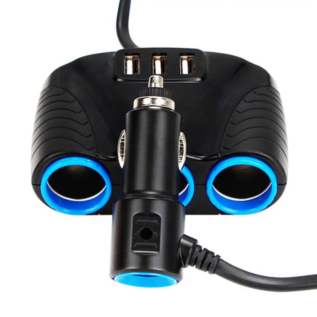 Портативные 3 USB порта сторонних автомобильных розетки адаптер питания вход для