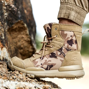 

New Luxury Couple Military Boots Fashion Men's Casual Boots Comfortable Work Boots Men's Non-slip Military Tactical Training