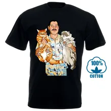 Фредди Меркьюри Hug Cats Милая рок группа королева черная футболка мужская Размер M L Xl