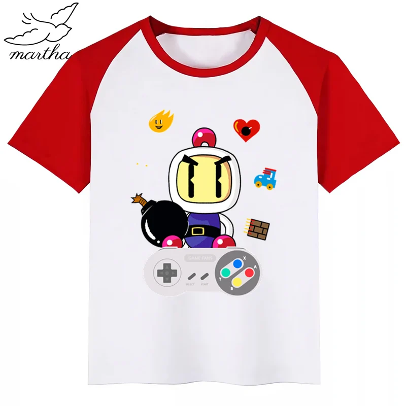 Детский пульт Mario/Pacman/Zelda Link; футболка с героями мультфильмов; детская забавная футболка; детские летние белые топы; одежда для малышей