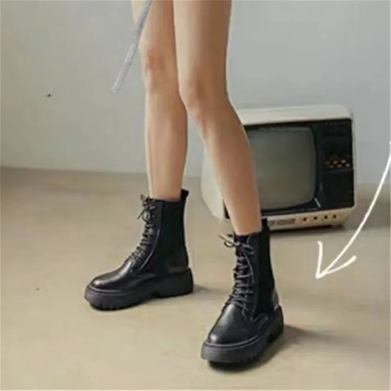 Tanie FEDONAS Winter Punk damskie buty motocyklowe nocna impreza buty na imprezę kobieta masywne obcasy prawdziwej skóry dziania kobiet botki