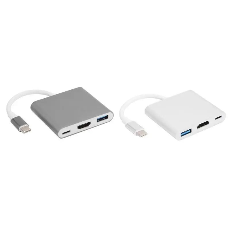 

USBC 3.1 Hub Converter Support High Speed Data Transmission USB C Type-C to USB 3.0/HDMI/Type-C PD Charger AV Adapter