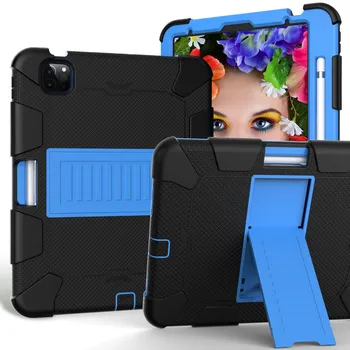 

Case for iPad Air 2020 / iPad Air 4 10.9" Shockproof Silicon PC Hybrid Stand Kids Case Safe Tablet Back Cover with Pen holder