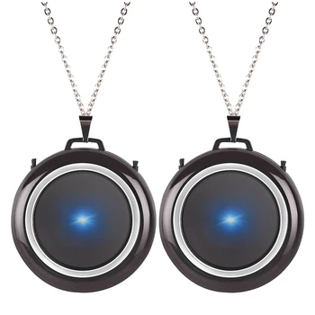 

Necklace Air Purifier, Hanging Neck Portable Car Oxygen Bar Negative Ion Air Purifier-Bright Brown Black (2 Pack)