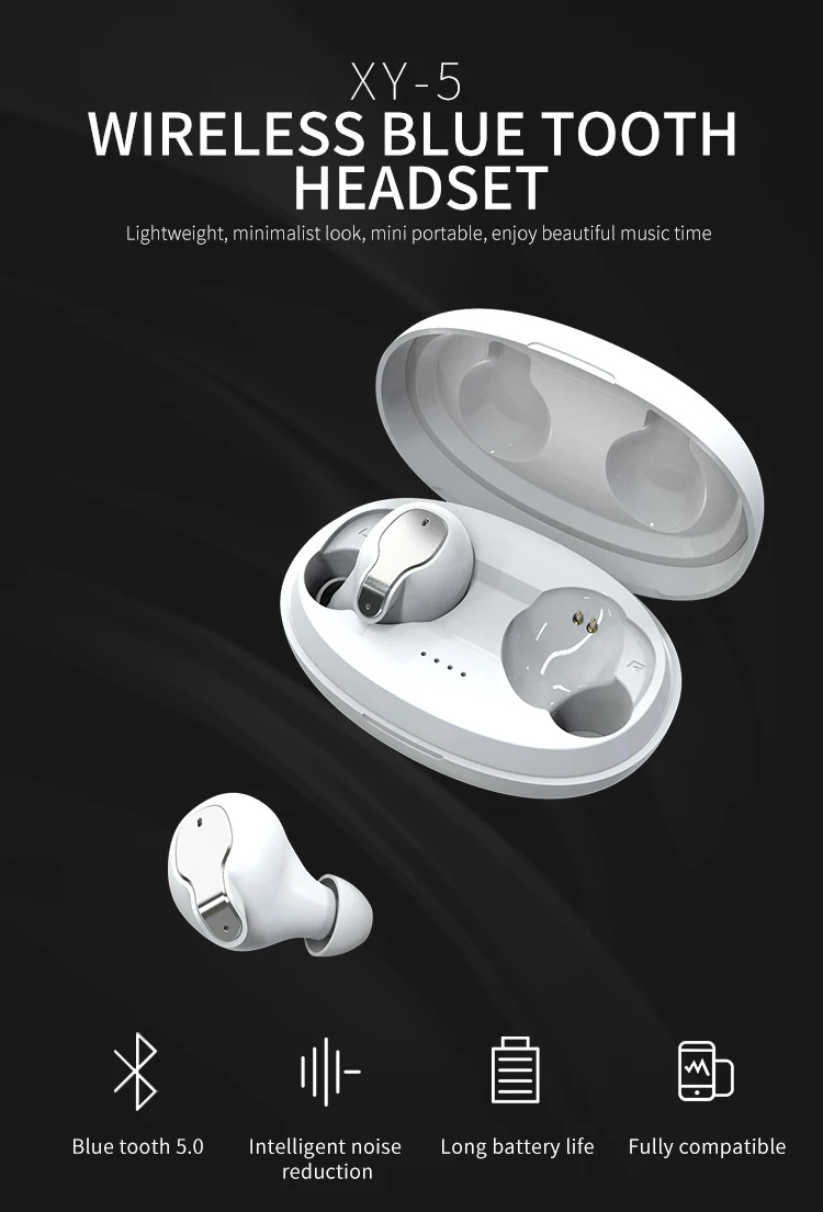 XY-5 TWS Bluetooth гарнитура V5.0 8D стерео вкладыши беспроводные наушники гарнитура с микрофоном и зарядным устройством беспроводная гарнитура