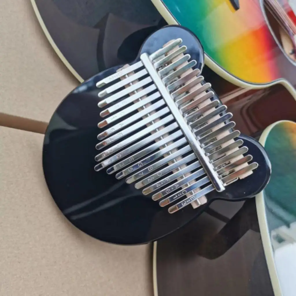Kalimba 17 Key Thumb Piano Black Gift Keyboard Instrument w/ Case Sticker Gift for Kids Friends Beginner Percussion Music Fans