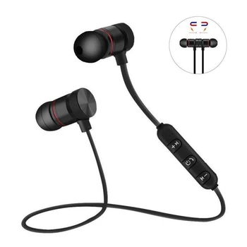 

Wireless Bluetooth Earphones Metal Magnetic Stereo sports Bass Cordless Headset Earbuds With Microphone headphones for xiaomi LG