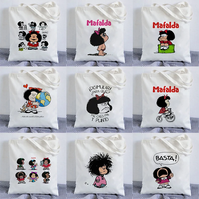 Tanio Torba Mafalda śliczne Anime Harajuku kobiety płócienna