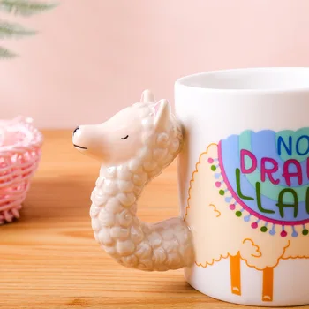 

Alpaca Stereo Handle Coffee Mugs Animal Cups and Mugs Creative Mark Drinkware